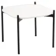 Salontafel MEET 50 x 50 Wit met zwarte poten gemonteerd