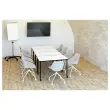 Rijdende tafel FEX OFFICE 116 x 50 cm Wit met zwarte poten gemonteerd 