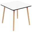 Tafel PALOMBA 80 x 80 cm Wit beuken poten gemonteerd 