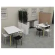 Tafel PALOMBA 80 x 80 cm Wit beuken poten gemonteerd 