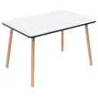 Tafel PALOMBA 120 x 80 cm Wit beuken poten gemonteerd 