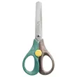 Veiligheidsschaar 13 cm SMILING PLANET, veiligheidsknop, van FSC®-hout