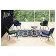 Fauteuil SMILE 4 poten zwart stof groen gemonteerd 