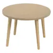 Eenvoudige upcycled salontafel in camel kleur gemonteerd 
