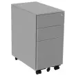 Mobiele metalen caisson SLIM L30 cm 2+1 lades alu