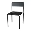 2 Zwarte metalen BISTRO stoelen voor binnen en buiten, gemonteerd