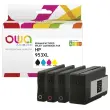 Pack 4 cartridges zwart + 3 kleuren OWA K10452OW compatibel HP