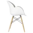 2 fauteuils PETALES voet in beukenhout, witte zitting