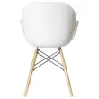 2 fauteuils PETALES voet in beukenhout, witte zitting