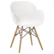 2 fauteuils PETALES voet in beukenhout, witte zitting