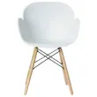 2 fauteuils PETALES met beuken voet en witte zitting, gemonteerd