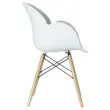 2 fauteuils PETALES met beuken voet en witte zitting, gemonteerd