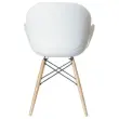2 fauteuils PETALES met beuken voet en witte zitting, gemonteerd
