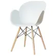 2 fauteuils PETALES met beuken voet en witte zitting, gemonteerd