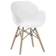 2 fauteuils PETALES met beuken voet en witte zitting, gemonteerd