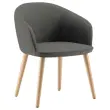 Fauteuil MILOS 4 poten grijs hout