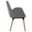 2 Stoelen Grijs stof 4 houten poten gelakt gemonteerd