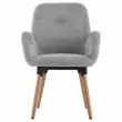 2 Stoelen Grijs stof 4 houten poten gelakt gemonteerd