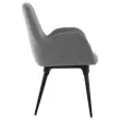 2 Stoelen Grijs stof 4 metalen poten gemonteerd