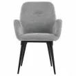 2 Stoelen Grijs stof 4 metalen poten gemonteerd