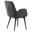 2 Stoelen Grijs stof 4 metalen poten gemonteerd