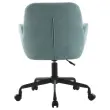 2 Stoelen Lichtblauwe stof met wielen gemonteerd