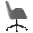 2  Stoelen Grijze stof met gemonteerde wielen 