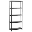 Plank L 75 cm met 5 schappen zwart 