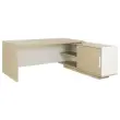 Bureau BARI Retour recht 180 cm gestructureerd eiken / wit gemonteerd