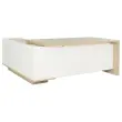 Bureau BARI Retour recht 180 cm gestructureerd eiken / wit gemonteerd