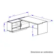 Bureau BARI Retour recht 180 cm gestructureerd eiken / wit gemonteerd