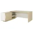 Bureau BARI Terug links 180 cm eikenstructuur / wit gemonteerd 