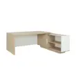 Bureau BARI Terug links 180 cm eikenstructuur / wit gemonteerd 