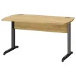 Bureau BREST 140 cm eiken van het bos antraciet metalen poten gemonteerd