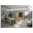 Bureau BREST 140 cm eiken van het bos antraciet metalen poten gemonteerd
