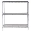 Multifunctionele rek 3 niveaus L90 x H90 cm grijs metaal staal