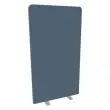 Akoestische wand grijs stof vlakke zilveren voet 180 x 100 cm gemonteerd