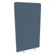 Geluiddichte wand grijs stof met witte platte voet 180x100 cm gemonteerd 