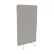 Geluiddichte wand grijs stof met witte wielen 190 x 100 cm gemonteerd 