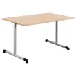 Collectiviteitstafel 160 x 80 gelamineerd beuken - aluminium poten gemonteerd