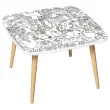 Lage tafel KIDS jungle decor grijs wit60 x 60 gemonteerd