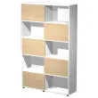Witte bibliotheek 10 vakken 5 deuren eiken gemonteerd 