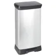 Rectangulaire duo afvalemmer 23l+23l met metalen decor
