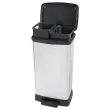 Rectangulaire duo afvalemmer 23l+23l met metalen decor