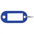 100  sleutelhangers met blauwe labels 