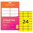 50 etiketten vellen L70xH37mm, 1200 etiketten/ doos, geel