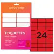 50 etikettenplanken L70xH37mm, 1200 etiketten/doos, rood