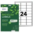 15 gerecycleerde witte etikettenplanken 63,5 x 33,9mm