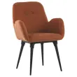 2 Fauteuils stof terracotta 4 metalen poten gemonteerd