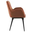 2 Fauteuils stof terracotta 4 metalen poten gemonteerd